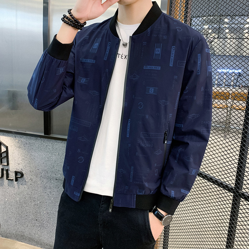 

coat men's clothing solid Korean Jacket men, Black