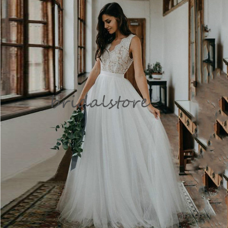 wedding dresses tank top style