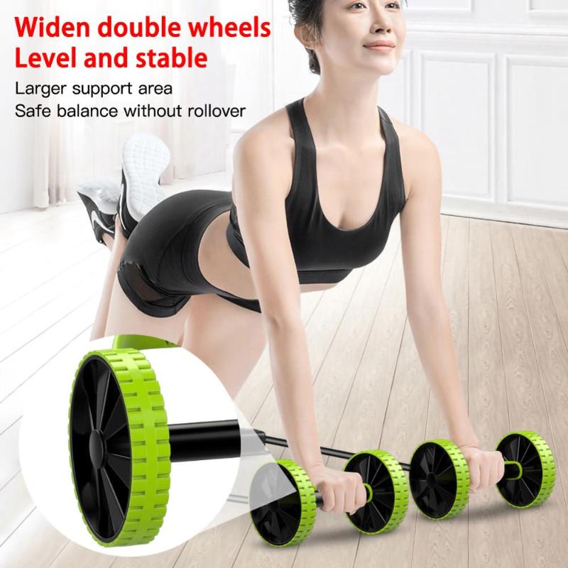 

AB Wheels Abdominal Roller Resistance Pull Rope Bands Muscle Trainer Wheel Power Wheel Roller Gym Exerciser Fitness Equipment, Black