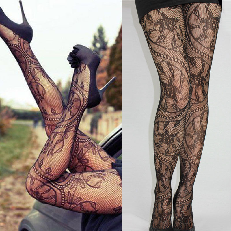 Fashion Sexy Women Ladies Lace Mesh Lingerie Garter Belt Fishnet Thigh High Stocking Pantyhose Black Thin Stocking-image-480059082
