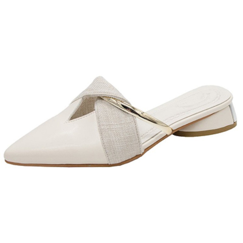 

2020 summer new ladies slippers wild fashion comfortable light and thick with Baotou pointed female slippers Korean version, Black