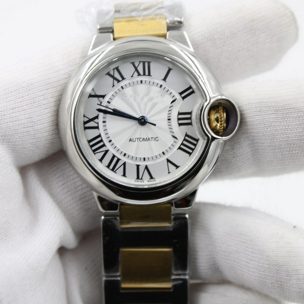 

3-pin luxury watch 36mm 42mm Automatic machinery mens watches sweeping movement model balloon stainless steel 01, 42(no box)