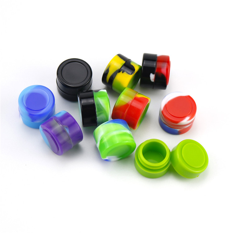 

Silicone Container Food Grade Rubber 2ML Non-stick Round Mini Jars Dab Tool Rubber Storage Box Oil Holder Small Wax Container DHL