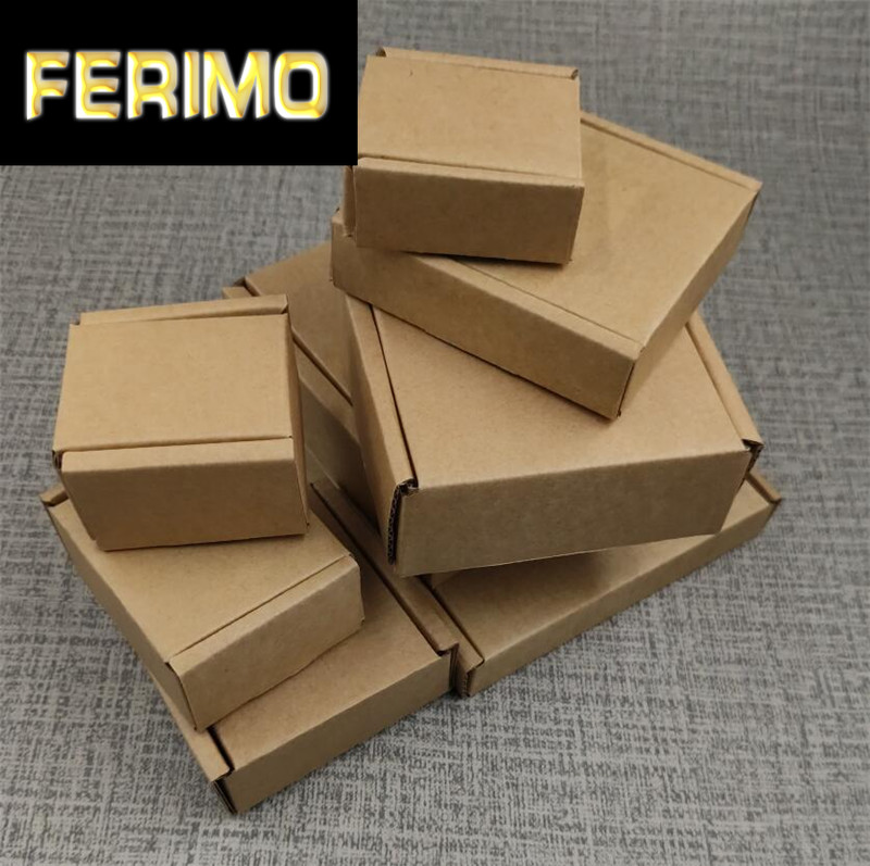 

50pcs Small Kraft Paper Packaging Mailer Box DIY Brown Corrugated Box For Mini Jewelry Craft Gift Storage Delivery
