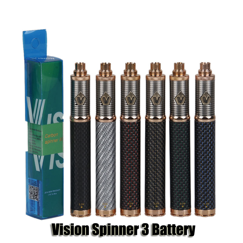 

Vision Spinner 3 III Battery Carbon Fiber 1650mAh Variable Voltage VV 3.3-4.8V Battery For 510 Ego E Cigarette Atomizer Tank