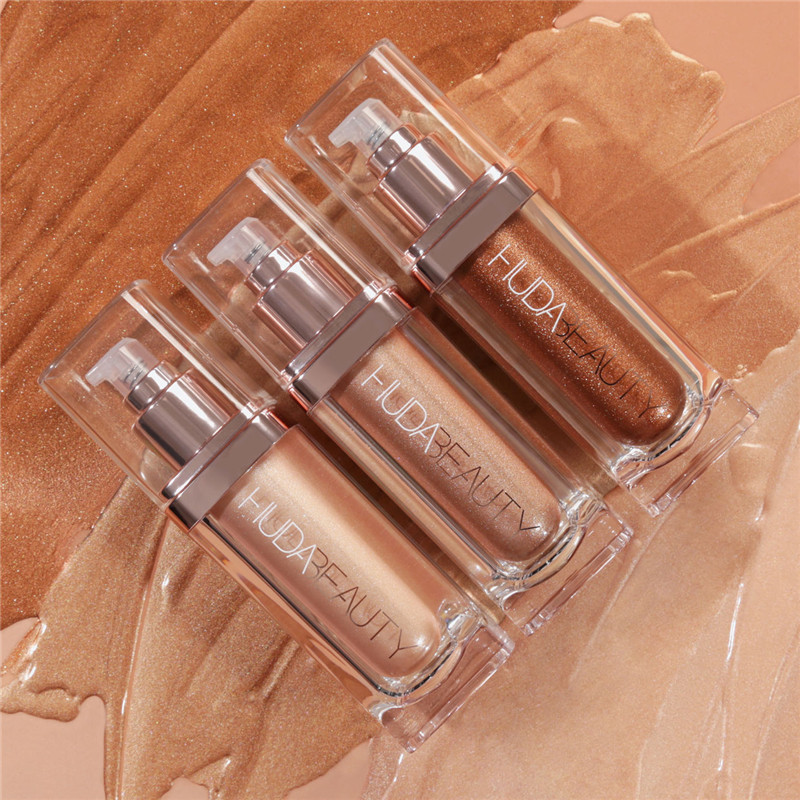 

Hud@ Cosmetics Highlighter Makeup Bronzer Concealer Liquid Foundation fond de teint maquillaje Kit In 3 Colors, Aurora