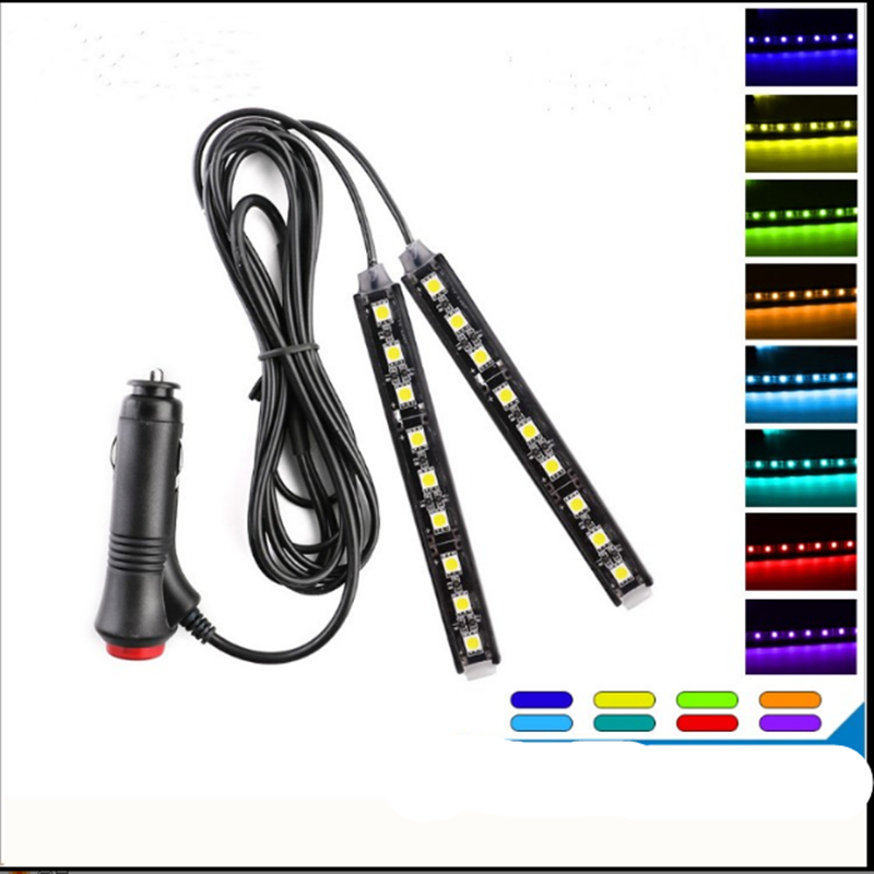 

2Pcs/set 2 in 1 RGB Atmosphere Lamp 18SMD LED Strips for Car Ambient Light Interior Lighting Ambient Light Underglow 12V
