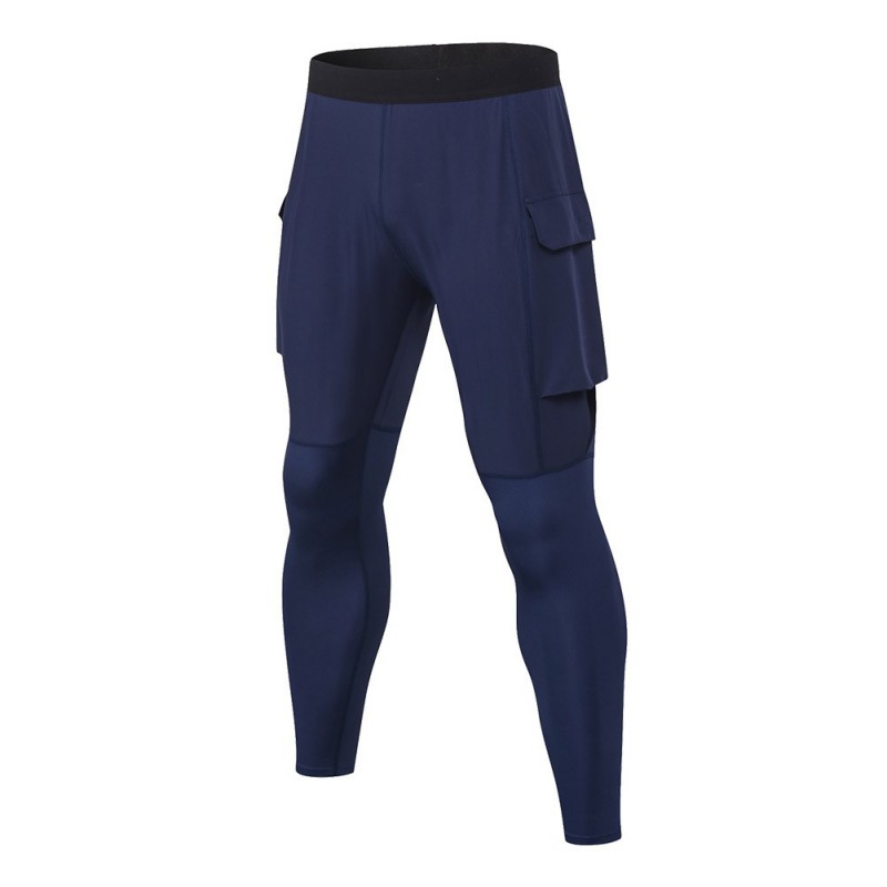 

Men's Fitness Pants Casual Sports Running Quick-drying Sweatpants Fashion Slim Training Pants With Pockets, Dark blue