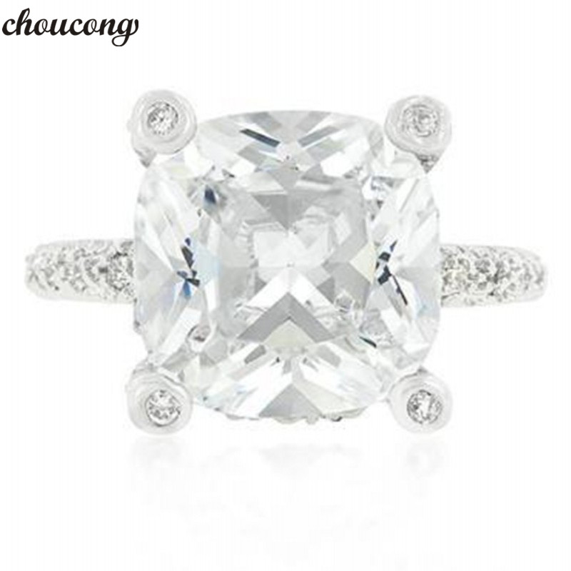 

choucong Big Promise ring Cushion cut 3ct 5A Zircon Cz 925 Sterling silver Engagement Wedding Band Rings for women Jewelry