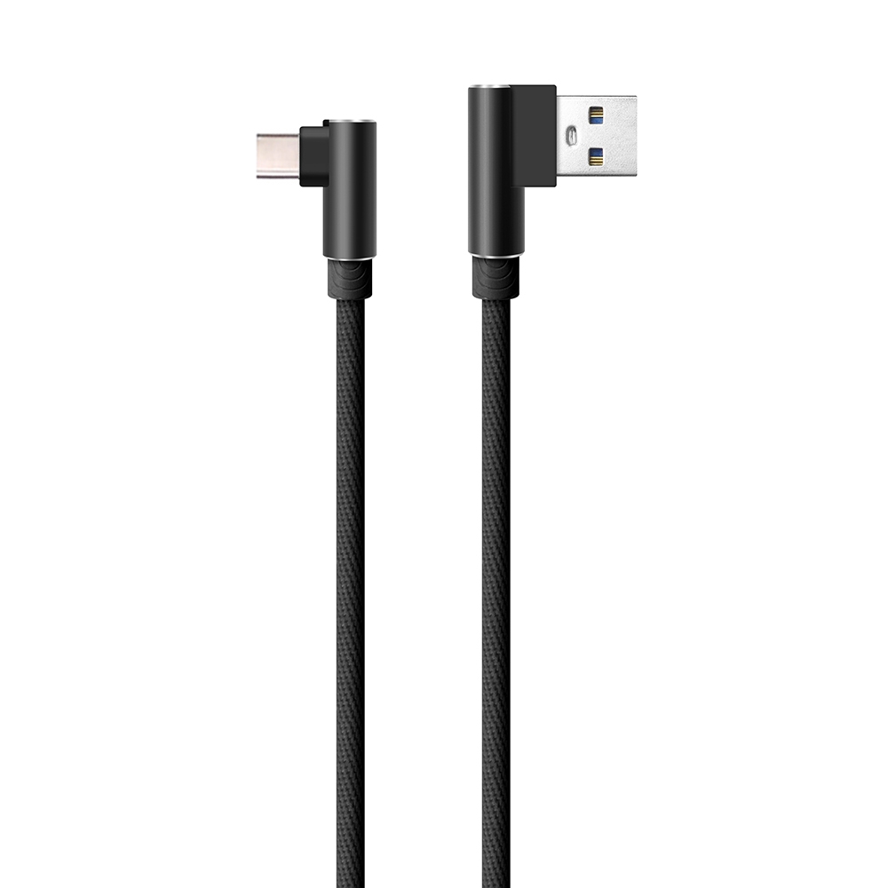 

1 Meter Nylon Braid Type-C L Bending Data Charger Usb Cable, Black