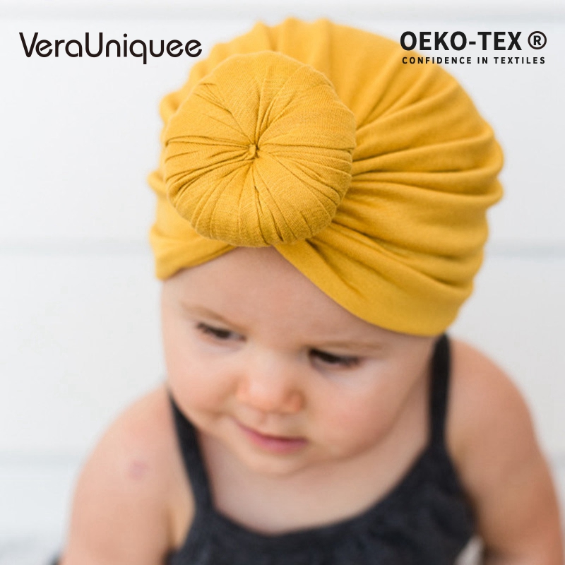 

VeraUniquee Baby Accessories Hat Bows Turban Hats Infant Photography Props Cotton Kids Beanie Baby Cap Accessories Children Hats, Red