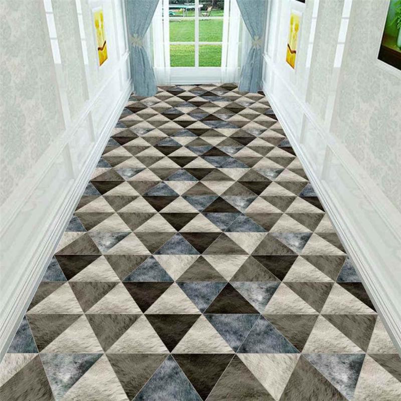 

Modern Outdoor Geometric Rug Home Decorative Living Room Carpet Flannel Indoor Entrance Floor Mat Long Kitchen Corridor Area Rug, No-06