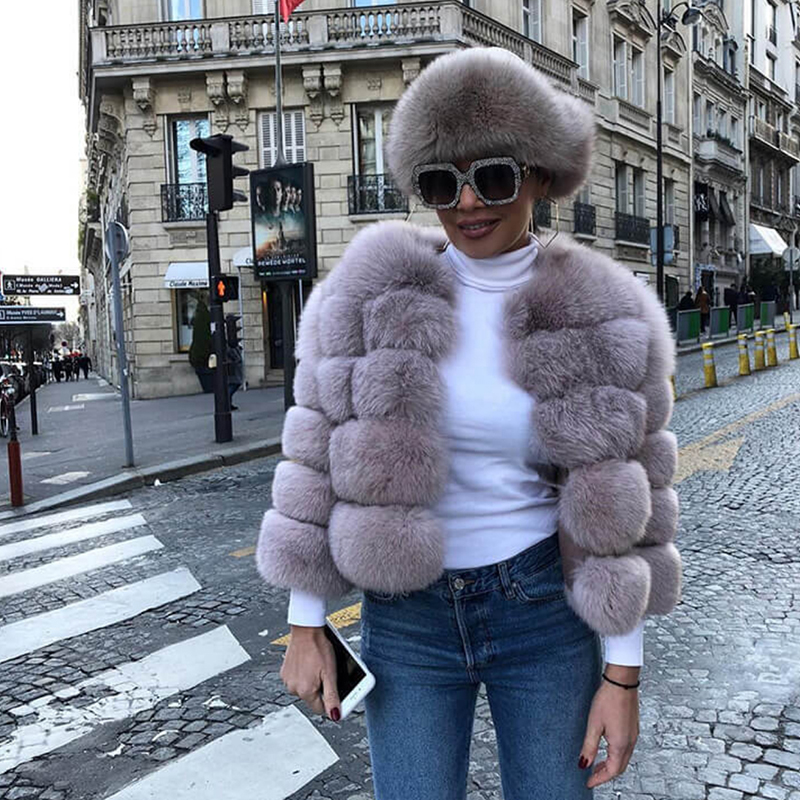 

New Women Warm Real Fur Coat Short Winter Fur Jacket Outerwear Natural Blue Coats for Women Hot Promotion, Army green