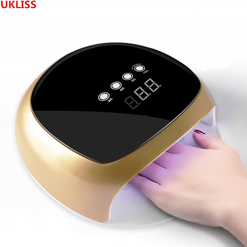 

2019 LED Light Nail Lamp Professional Dry Nail Lamp Set For Gel Polish Drying UV Nails Dryer 52W Beauty Care Tools, Uk white with box