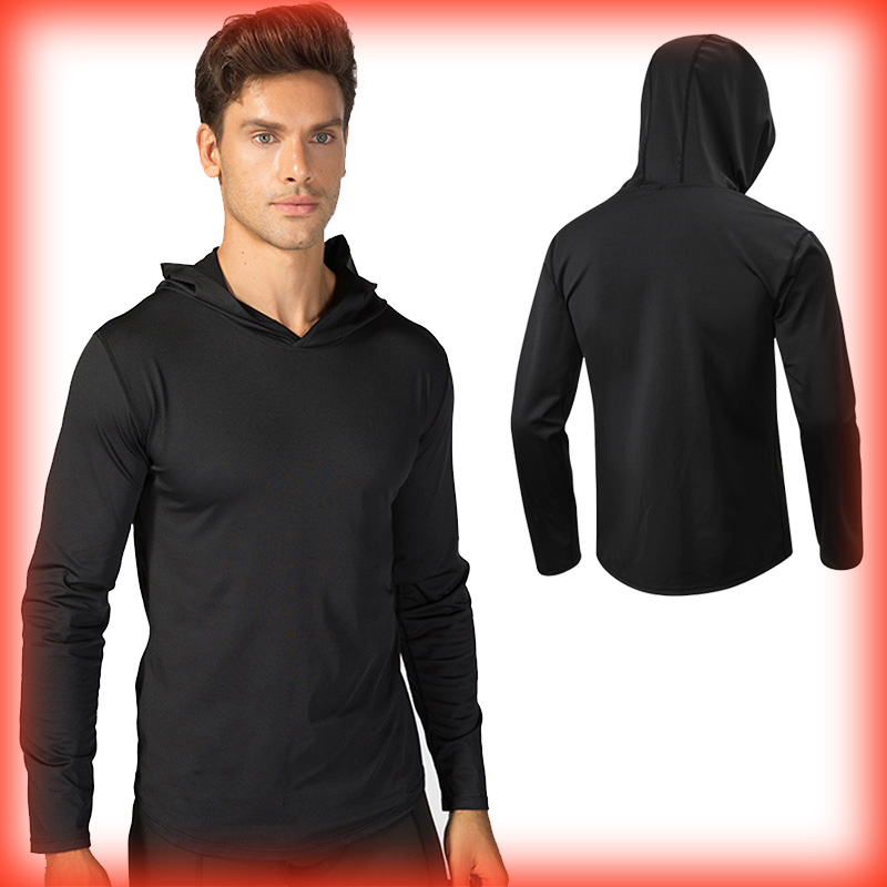 

Custom Men Training Hooded Running Jacket Long Sleeve Basketball Sport Sweatshirt Outdoor Sports Jacket Fitness Gym Shirts, Black