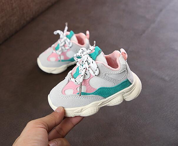 

Spring Autumn Baby Girl Boy Toddler Infant Casual Running Shoes Soft Bottom Comfortable Stitching Color Children Sneaker, Green
