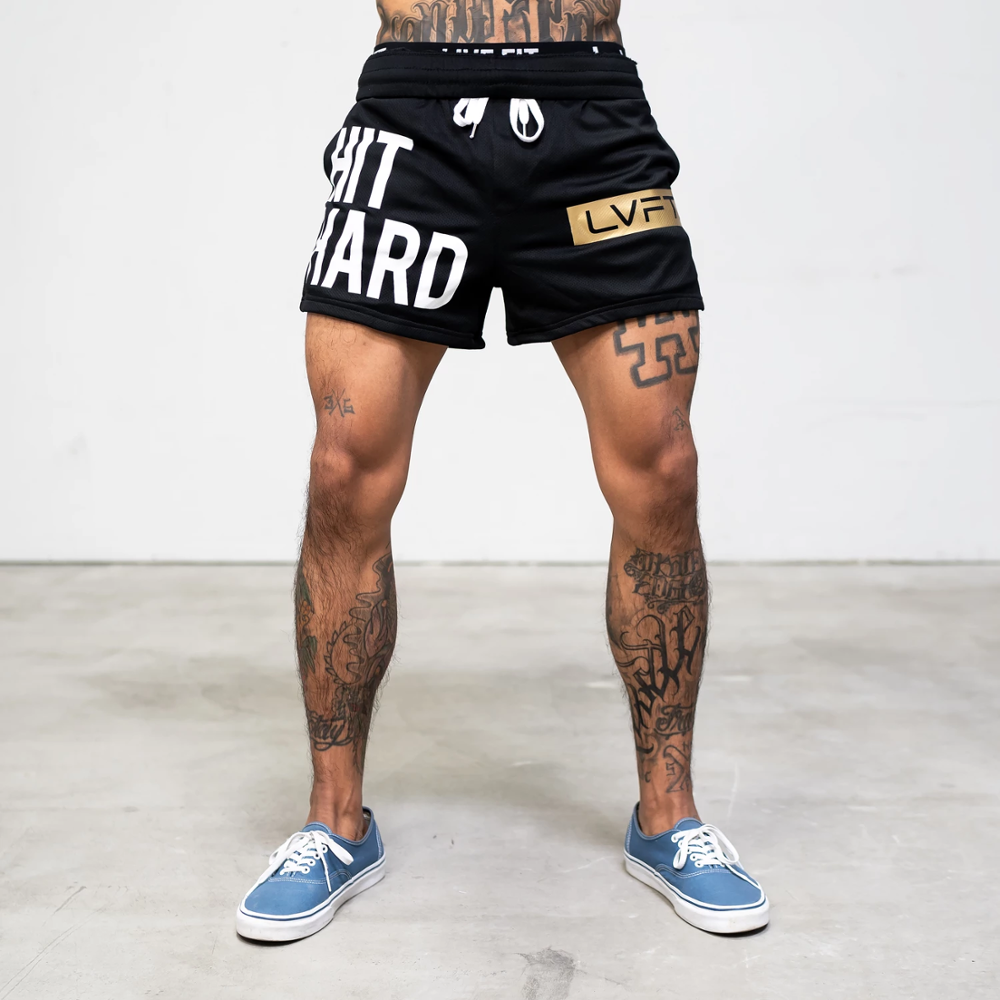 

MarchWind Brand Men Fitness Bodybuilding Shorts Man Summer Gyms Workout Male Breathable Mesh Quick Dry Sportswear Jogger Beach Short Pants, White;black