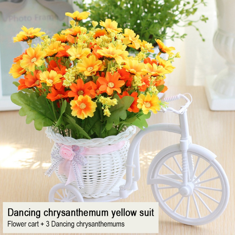 

Artificial Flowers Ldyllic Home Furnishings Simulation Flower Car Suit Bicycle Knitted Floral Basket Fake Flower Home Decoration, A7