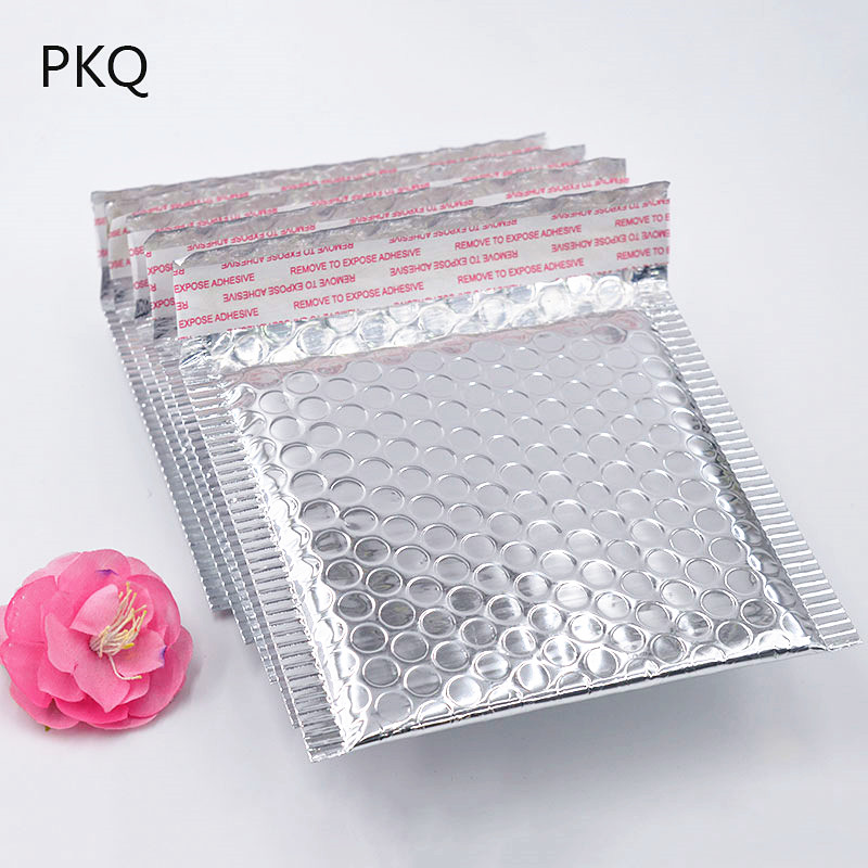 

100pcs/lot Silver Bubble Mailers Padded Envelopes,Multi-function Packaging Metallic Shipping Bags,Bubble Shipping Mailing Bags