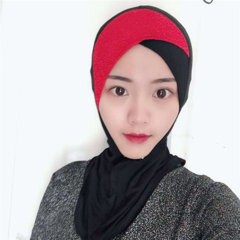 

Muslim Inner Hijab Headscarves Patchwork Ready To Wear Modal Instant Hidschab Muslima Shawl Islamic Headband Headwarp