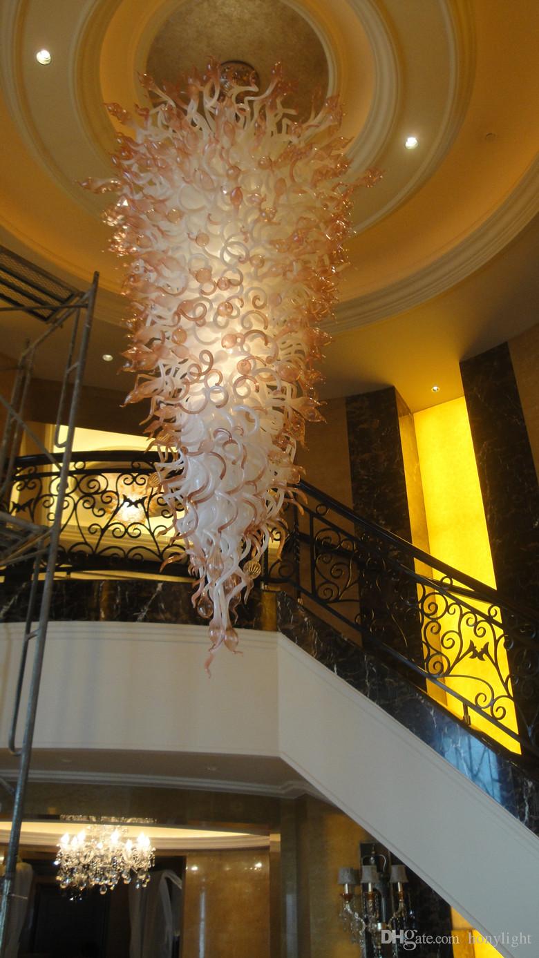 

Modern Crystal Chandelier Style Murano Glass Large Long Chandelier Staircase Pendant Light for Foyer Hotel Living Room Art Decor New Arrival