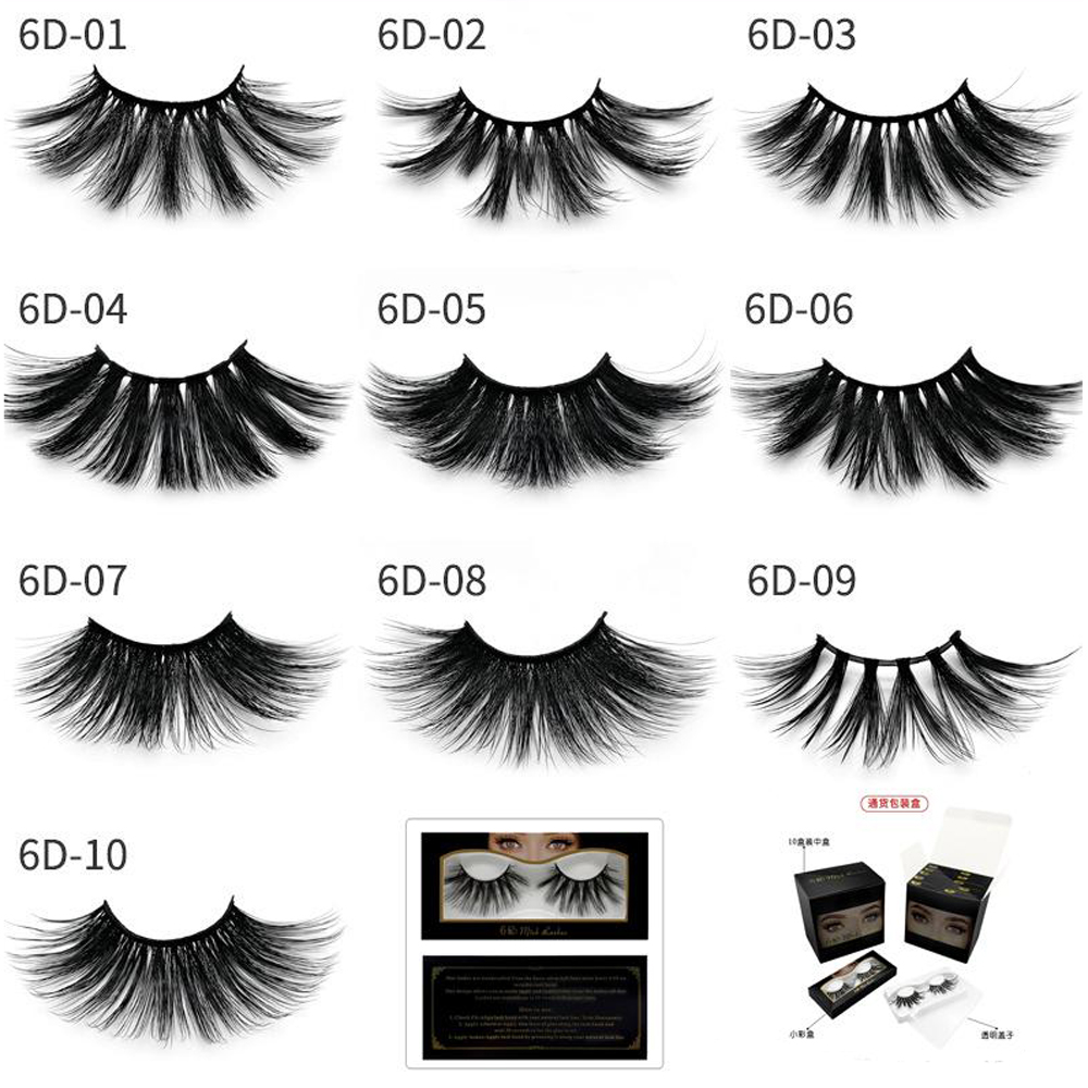 25mm False Eyelashes Wholesale Thick Strip 25mm 3D Mink Lashes Custom Packaging Label Makeup Dramatic Long Mink eyelashes-image-461106846