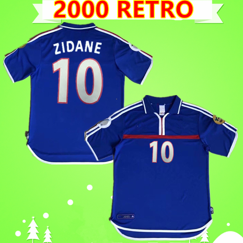 

ZIDANE 2000 RETRO soccer jerseys home blue Football shirts Vintage VINTAGE HENRY MAILLOT Thailand Quality Classic uniforms thai quality, Retro 2000