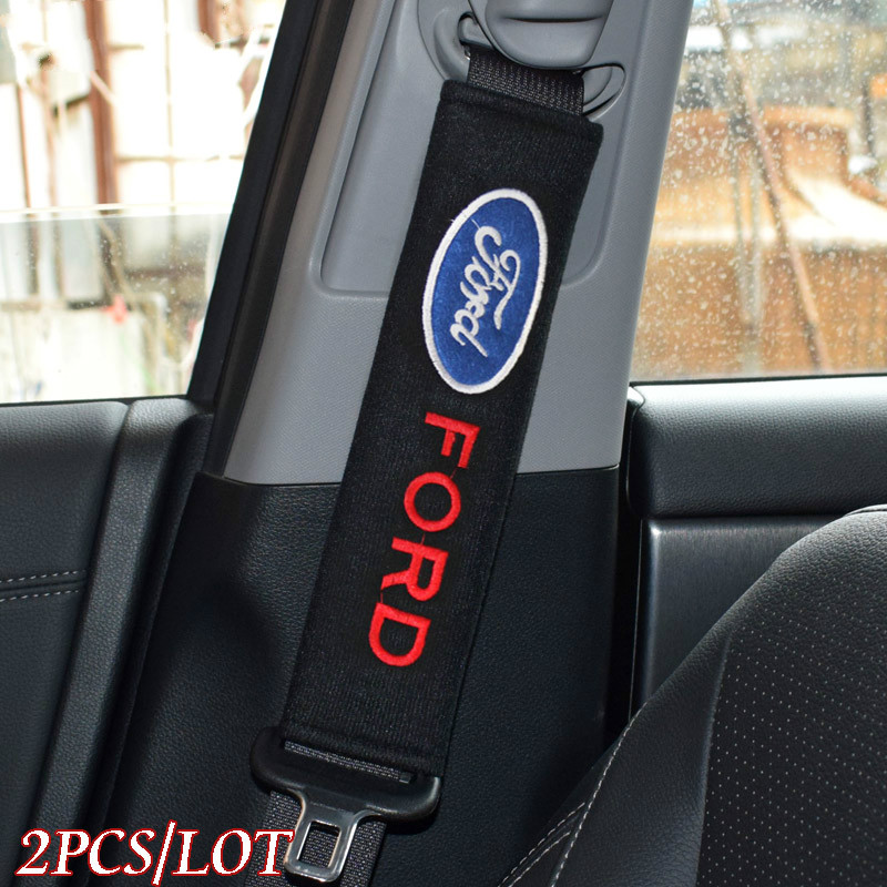 1 Set 2pcs Carbon Fiber Racing Sports Style Car Seat Belt Cover Shoulder Pads for GTI