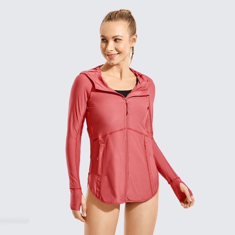 

Women's Full Zip Up Hoodie Swimwear Long Sleeve Cover-Ups Jacket Lightweight Workout Tops, White02