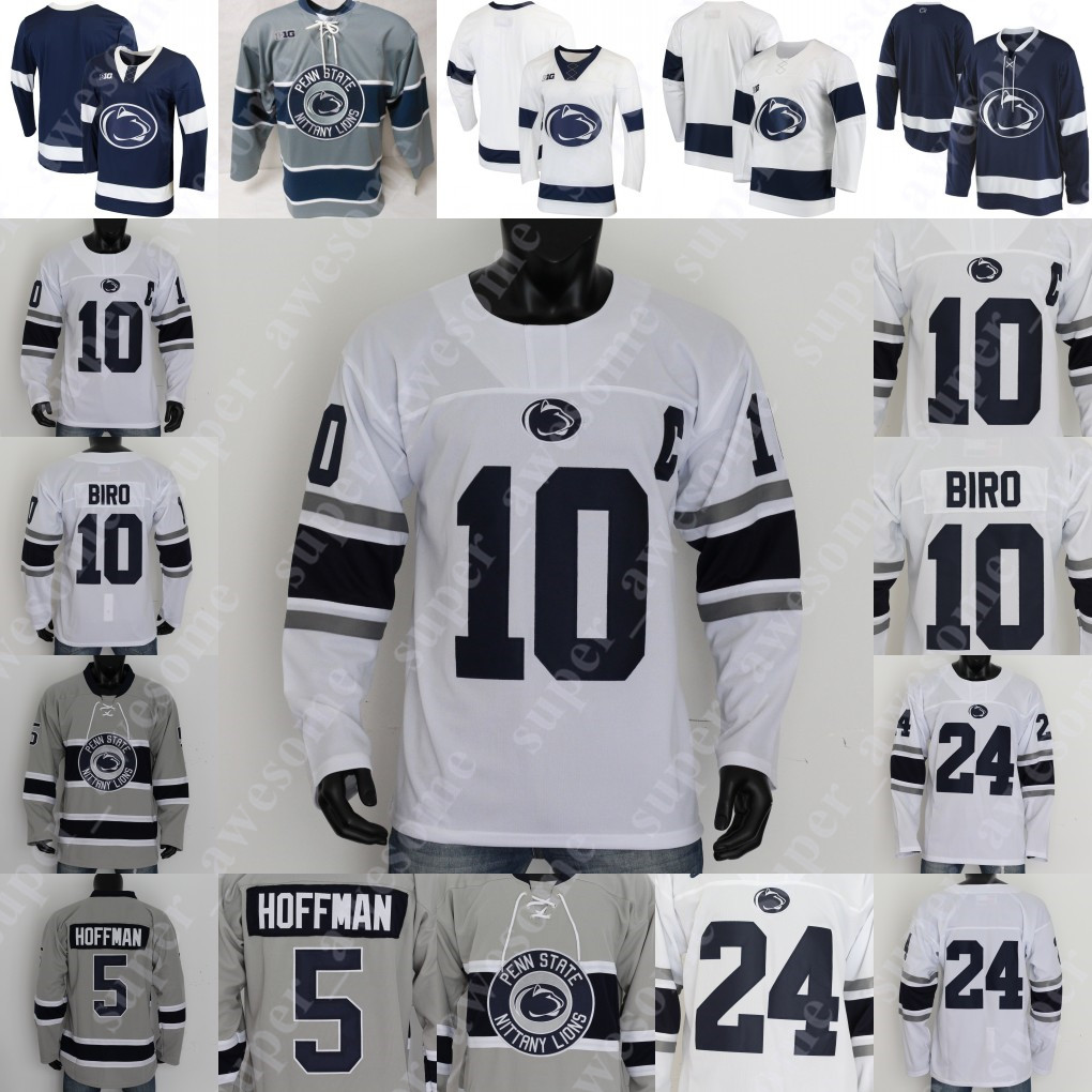 

Penn State Nittany Lions Hockey Jersey Connor MacEachern Clayton Phillips Sam Sternschein Jared Westcott Chase McLane Mason Snell Bobby Hampton Alex Stevens, White color rush with name