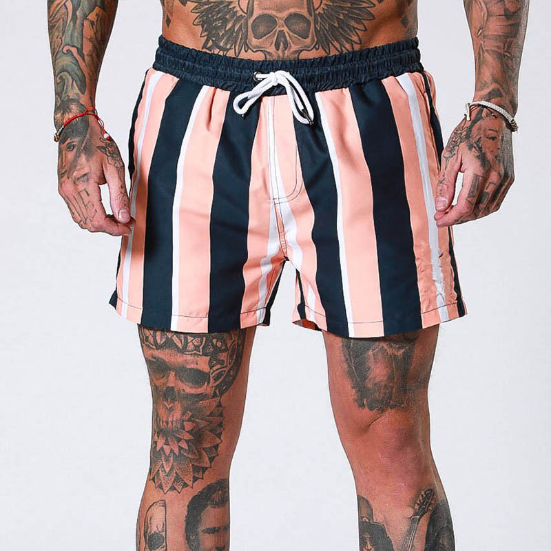 

2020 Running Straight striped pants Quick dry Outdoor fitness running and quick-drying beach Shorts basketball shorts, Beige