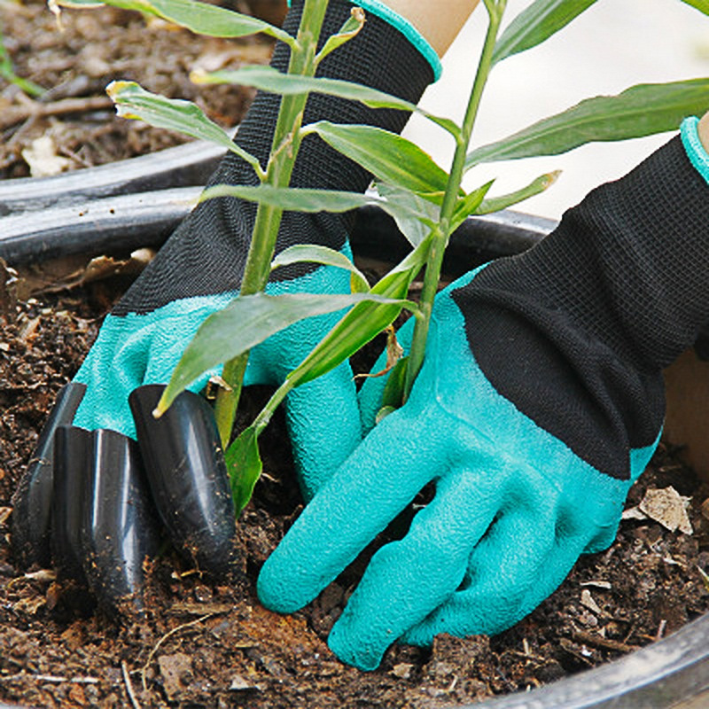 

Garden Gloves 4 ABS Plastic Quick Easy Digging Planting Pruning Gardening Mittens Fingertips Dig Working Gloves
