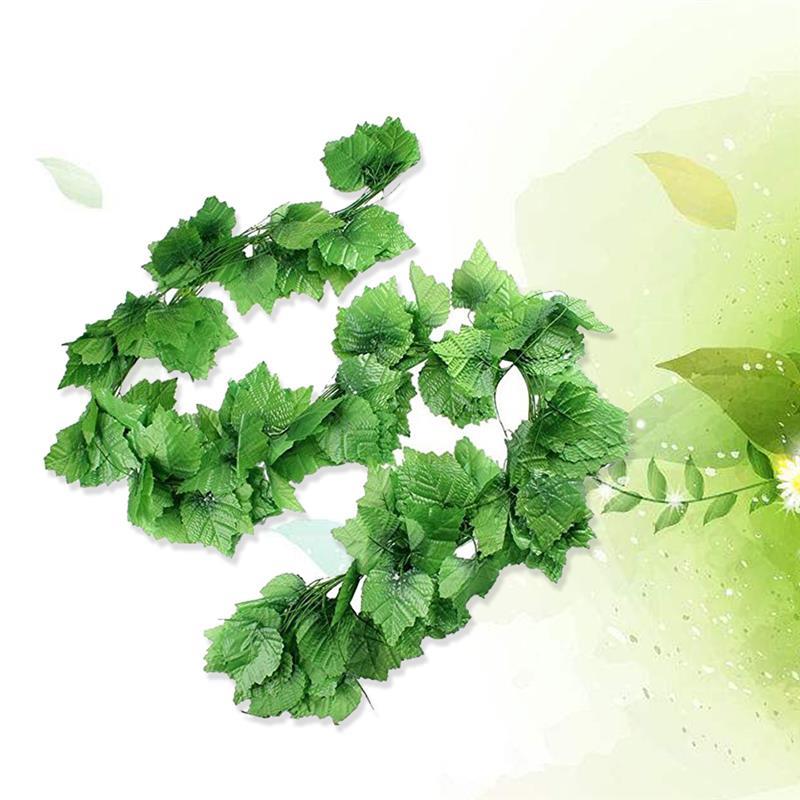 

6pcs Artificial Vine Decorative Hanging Grape Leaves For Garden Yard Decor Fake Greenery Vine Artificial Plant