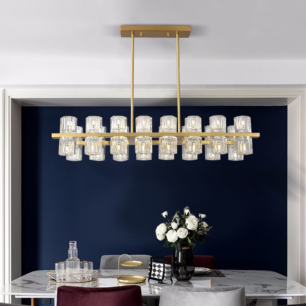 

Modern rectangle crystal chandelier lighting in the living room light fixtures gold led chandeliers kitchen lights decorations