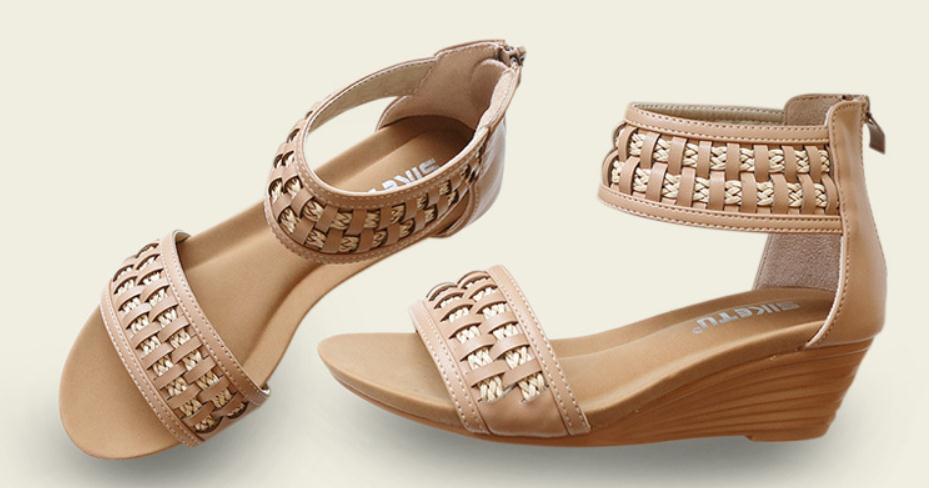 

2019 Women's Sandals in Summer with New style Slope heel @73, Black