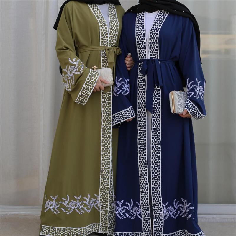 

Dubai Muslim Cardigan Hijab Dress Abaya Kimono Abayas For Women Ramadan New Eid Mubarak Middle East Islamic Dubai stitching