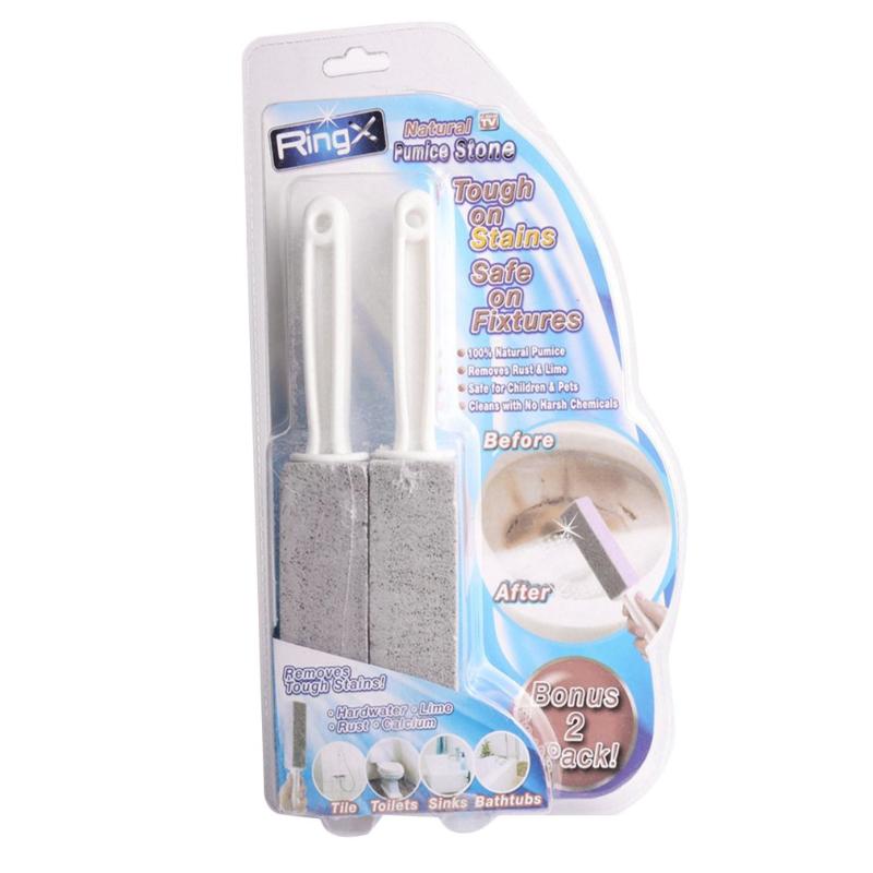 

2Pc Toilets Cleaner Stone Natural Pumice Stone Toilets Brush Quick Cleaning Cleaner With Long Handle for Sinks, As pic