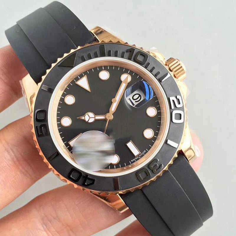 

U1 Factory Mens Watch Auto Date Sapphire Glass Male Wristwatches Mechanical Automatic Movement Rose Gold Bezel Rubber Strap Sports Watch, Make waterproof