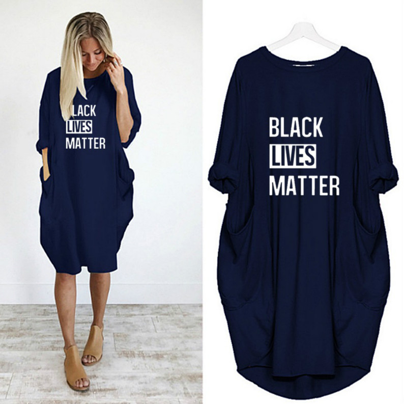 

Black Lives Matter Womens New Dresses Fashion Trendy Dress Letters Print Women Summer High Quality Trendy Casual Dress 2020 Summer