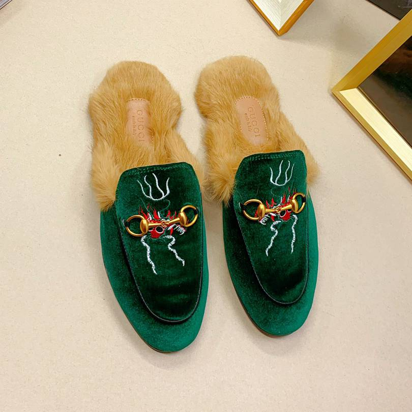 gucci hairy slippers