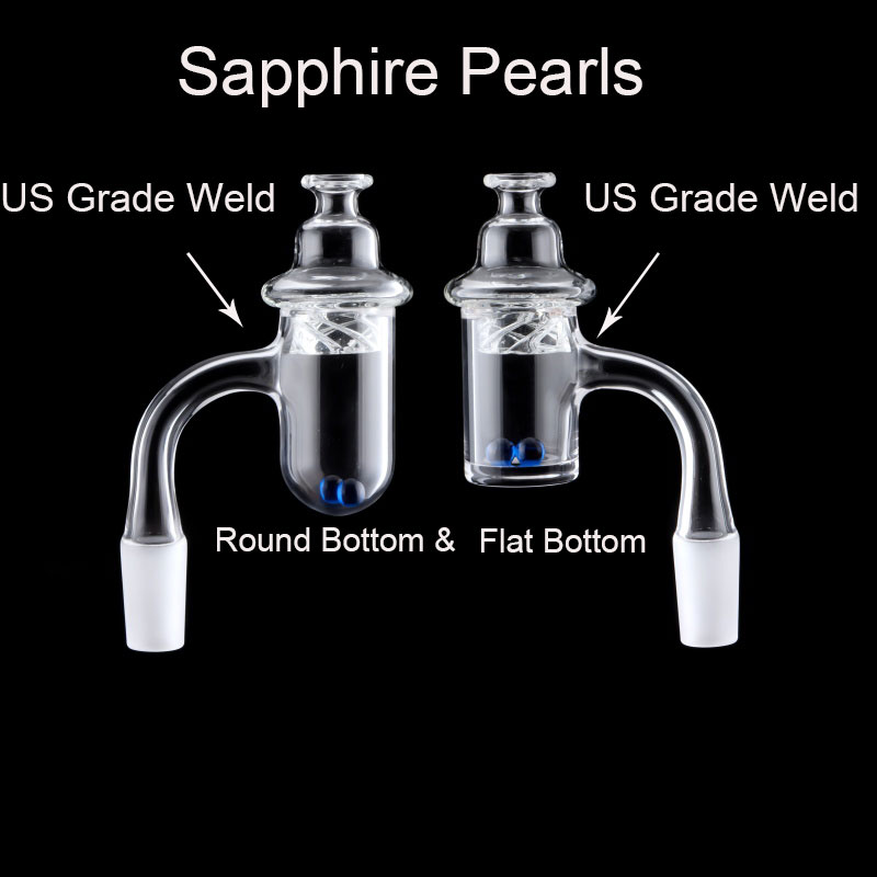 

US Grade Weld Beveled Edge Quartz Banger Nail With Spinning Carb Cap & Sapphire Terp Pearl Quartz Banger for oil rig beaker bong