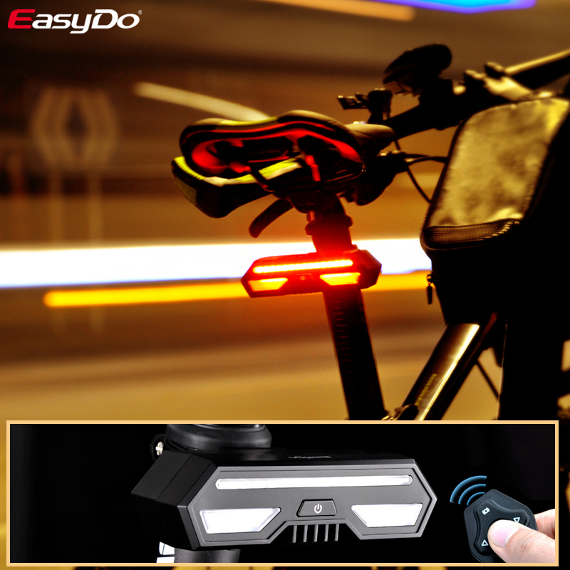 

Bike Lights EASYDO Smart Bicycle Rear Light Wireless Turn Rechargeable Safety Taillight LED Waterproof Laser Signal Brake Lamp