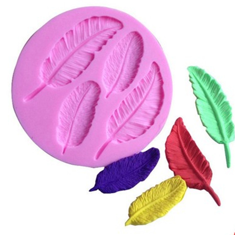 

Feather Shape Collection 1 pc Cake Mold Silicone Fondant Soap Chocolate Decoration Mould Candy Jelly 3D Fondant Lace Mold Promotion