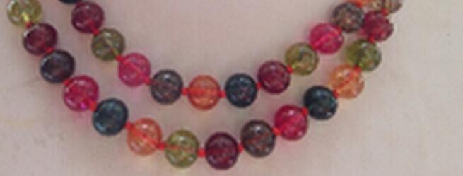 Charming!10mm Multicolor Tourmaline Round Beads Necklace 36"