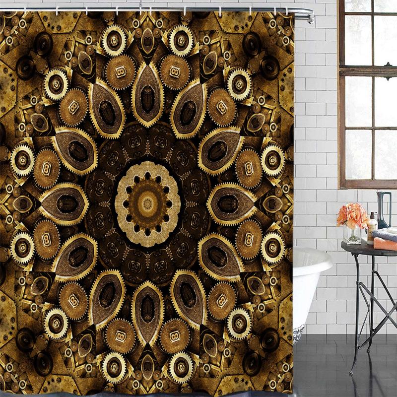 

Eco-Friendly Shower Curtain Abstract Flowers Texture Printed Shower Curtain Bathroom Decor Waterproof Fabric Bath