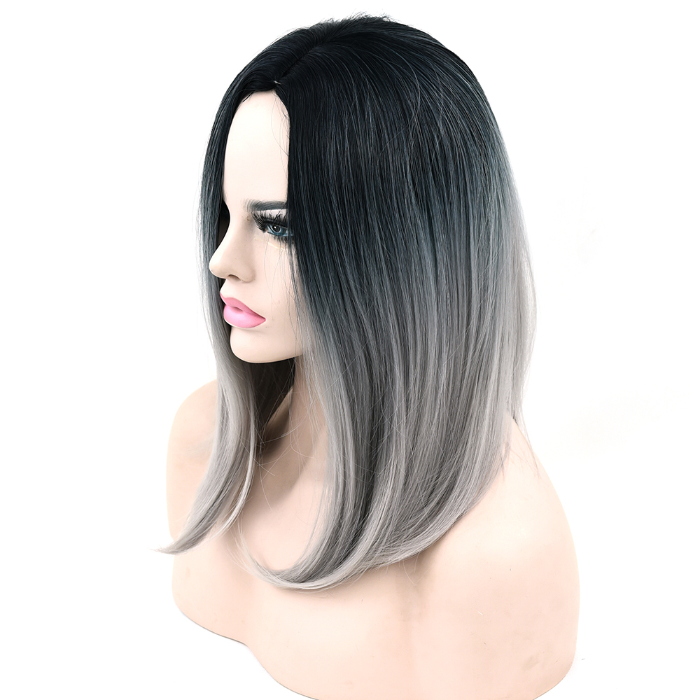 Synthetic Hair Black To Gray Ombre Hair Bob Hairstyle Short Wigs For Black Women Party Cosplay Wig Heat Friendly Synthetic Wigs Wig Tape From Lin 06
