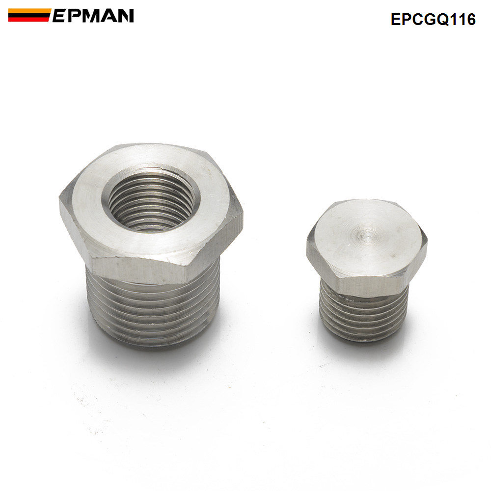 

EPMAN Racing O2 Bung & Plug Reducer Adapter & Plug Kit M18 x 1.50 to M12 x 1.25 Thread Exhaust EPCGQ116