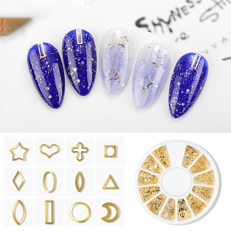 

Mixed 3D Nail Rhinestones Stones Metal Frame Rhinestone Gold Rivet Manicure Nails Art Decorations Wheel Accessories