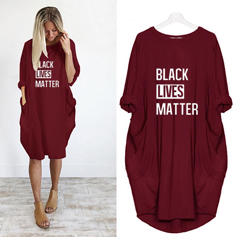 

Black Lives Matter Womens T Shirts Dresses with Letters Fashion New Arrival Summer Dress for Women Short Sleeve Long Tee Dress -5XL, Blue