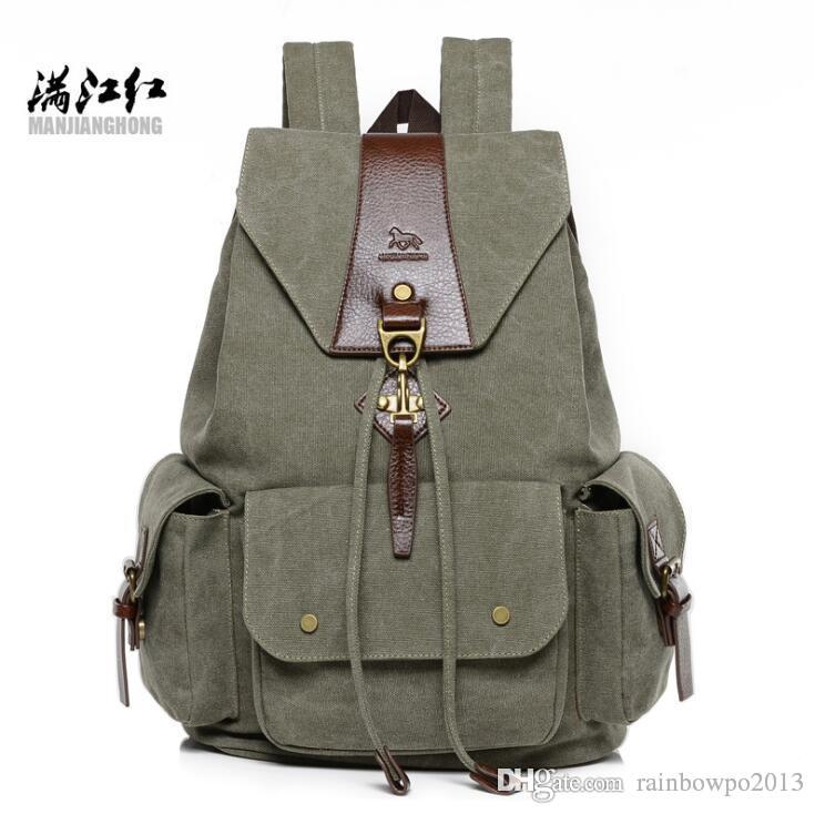 

Factory Wholesale brand men handbag multi-functional canvas backpack retro flip type casual backpack large canvas student bag